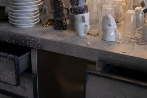 cups and plates on a table